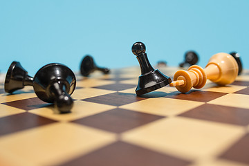 Image showing The chess board and game concept of business ideas and competition.