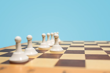 Image showing The chess board and game concept of business ideas and competition.