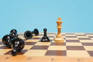 Image showing The chess board and game concept of business ideas and competition.