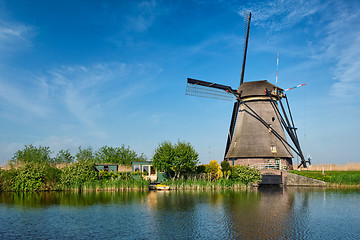 Image showing Windmills at Kinderdijk in Holland. Netherlands