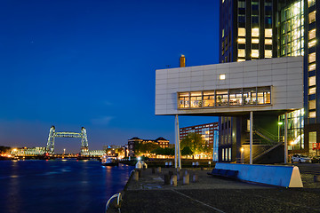 Image showing De Hef old railroad bridge in Rotterdam, Netherlands