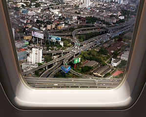 Image showing Bird eye view of traffic in Bangkok city