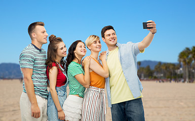 Image showing friends taking selfie on venice beach