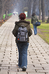 Image showing Teenage girl walking