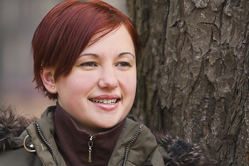 Image showing Autumn portrait of a girl