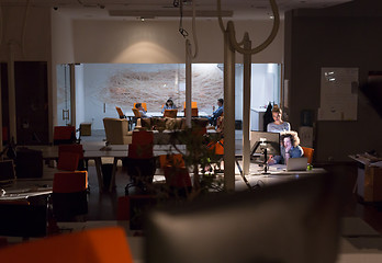 Image showing young designers in the night office