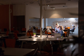 Image showing young designers in the night office