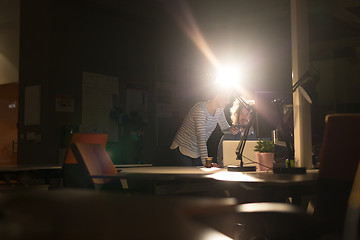 Image showing young designers in the night office