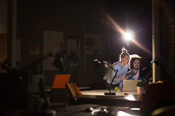 Image showing young designers in the night office