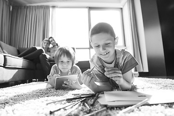 Image showing young couple spending time with kids