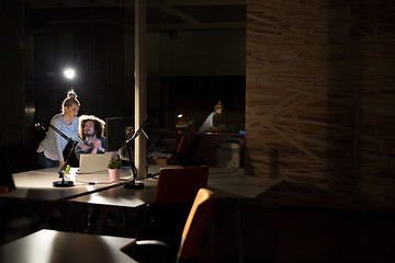 Image showing young designers in the night office