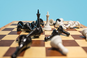 Image showing The chess board and game concept of business ideas and competition.