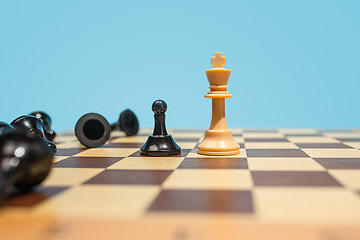 Image showing The chess board and game concept of business ideas and competition.