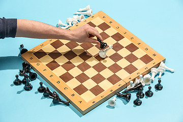 Image showing The chess board and game concept of business ideas and competition.