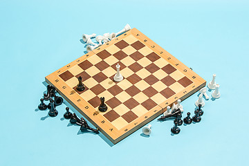 Image showing The chess board and game concept of business ideas and competition.