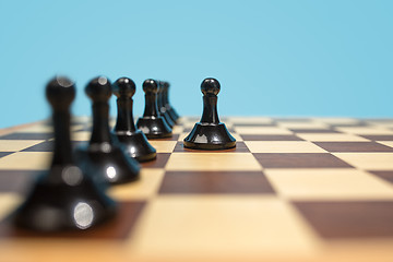 Image showing The chess board and game concept of business ideas and competition.