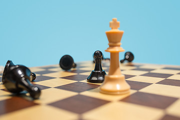 Image showing The chess board and game concept of business ideas and competition.