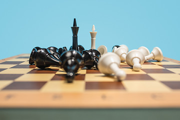 Image showing The chess board and game concept of business ideas and competition.