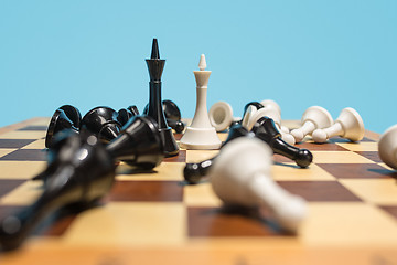 Image showing The chess board and game concept of business ideas and competition.