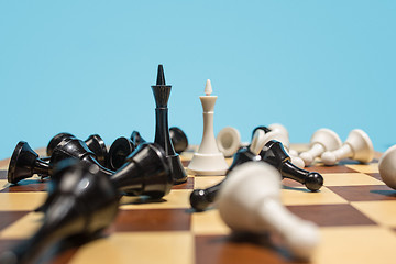 Image showing The chess board and game concept of business ideas and competition.