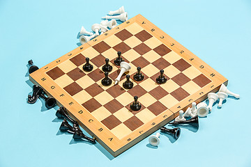 Image showing The chess board and game concept of business ideas and competition.