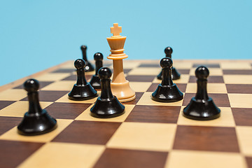 Image showing The chess board and game concept of business ideas and competition.