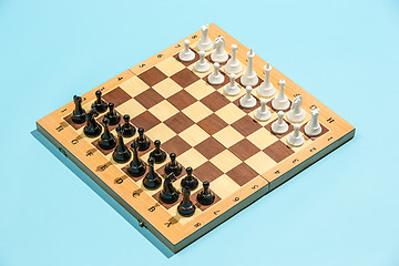 Image showing The chess board and game concept of business ideas and competition.