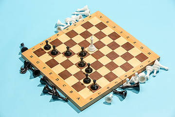 Image showing The chess board and game concept of business ideas and competition.