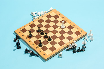 Image showing The chess board and game concept of business ideas and competition.