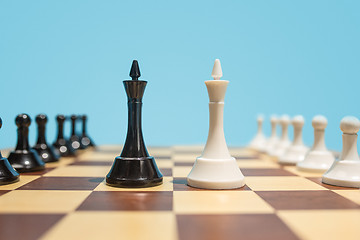 Image showing The chess board and game concept of business ideas and competition.