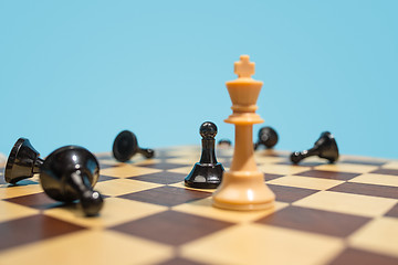 Image showing The chess board and game concept of business ideas and competition.