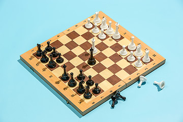 Image showing The chess board and game concept of business ideas and competition.