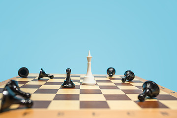 Image showing The chess board and game concept of business ideas and competition.