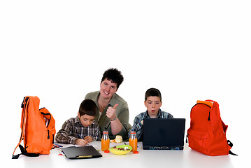 Image showing Boys doing homework