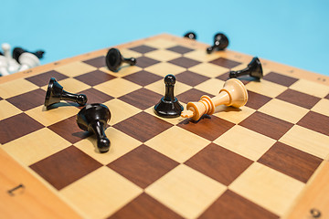 Image showing The chess board and game concept of business ideas and competition.