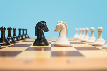 Image showing The chess board and game concept of business ideas and competition.