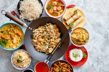 Image showing Chinese food set. Asian style food concept composition.