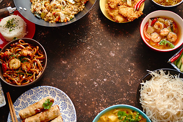 Image showing Chinese food set. Asian style food concept composition.