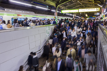 Image showing Rush Hour on Tokyo Metro