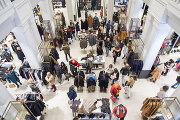 Image showing Interior of Zara store on Gran Via shopping street in Madrid, Spain..