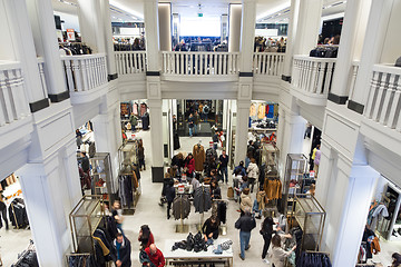 Image showing Interior of Zara store on Gran Via shopping street in Madrid, Spain..