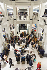 Image showing Interior of Zara store on Gran Via shopping street in Madrid, Spain..