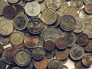 Image showing Vintage Euro coins background