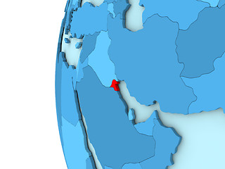 Image showing Kuwait on blue globe