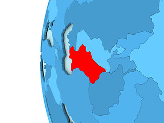 Image showing Turkmenistan on blue globe