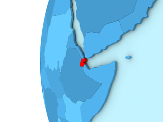 Image showing Djibouti on blue globe