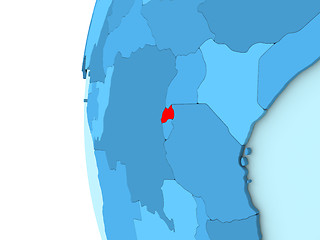 Image showing Rwanda on blue globe