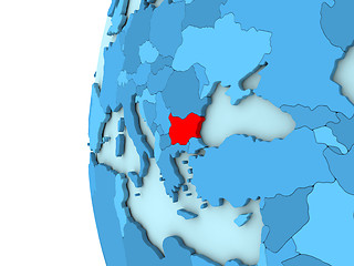 Image showing Bulgaria on blue globe