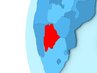 Image showing Botswana on blue globe