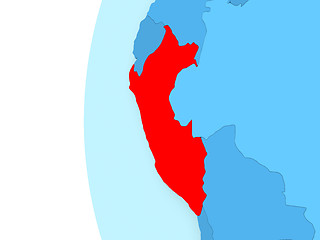 Image showing Peru on blue globe